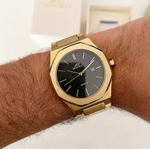 Load image into Gallery viewer, Gold Black Octagon Men Watch