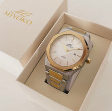 Load image into Gallery viewer, Silver Gold Octagon Men Watch