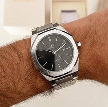 Load image into Gallery viewer, Silver Black Octagon Men Watch