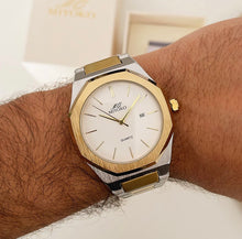 Load image into Gallery viewer, Silver Gold Octagon Men Watch