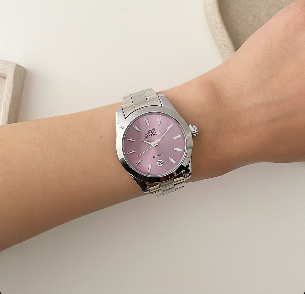 Silver Purple Harmony Metal Watch
