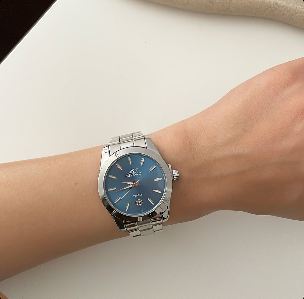Silver Blue Harmony Metal Watch