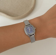 Load image into Gallery viewer, Silver Blue Royal Square Metal Watch
