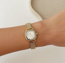 Load image into Gallery viewer, Gold White Royal Square Metal Watch
